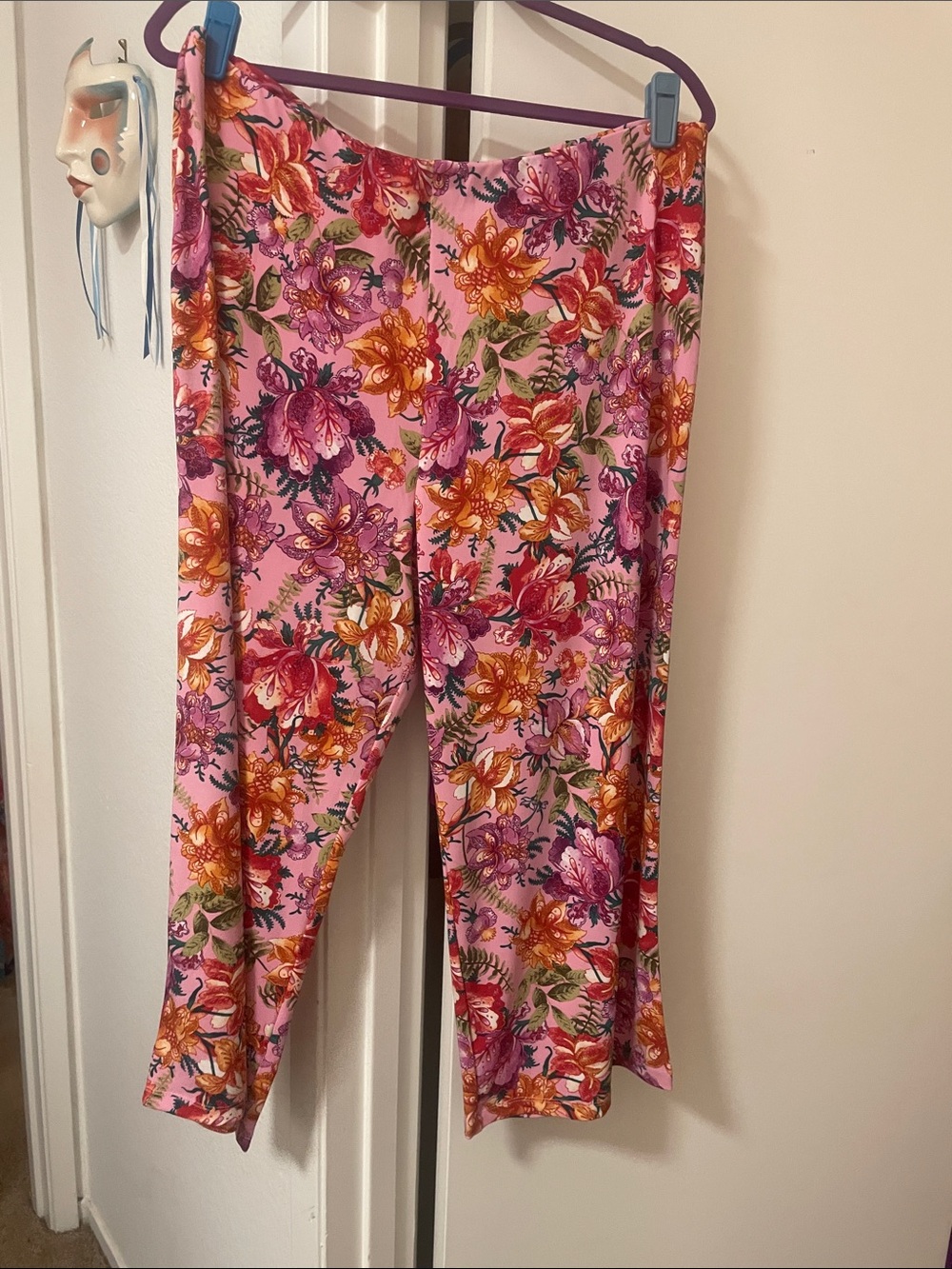 Vibrant JM Collection floral wide leg Capri pants new no tags XL